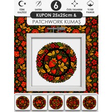 Fabricstown Patchwork ve Quilting Için %100 Pamuk Desenli Kumaş Seti – 6 Kupon + Ek Panel