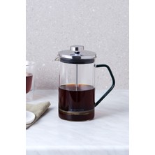 Feyza Design 600 ml Borosilikat Cam French Press, Serin Yeşil Renkli Kahve Demleme