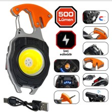 Zeynes Home Çok Fonksiyonlu Şarjlı Anahtarlık Işığı & Mini LED El Feneri