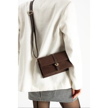 Özüm Çanta Kadın Kemer Detay Süet Uzun Askılı Kol ve Omuz Çantası Kahverengi