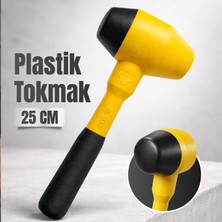 Badem10 (1 Adet) 326 25CM Lastik Tokmak Plastik Çekiç 400 gr Fayans Mermer Parke Çekici