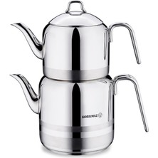 Feyza Design Paslanmaz Çaydanlık Takımı, Şık ve Dayanıklı, 2 Parça Set