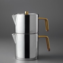 Feyza Design Metalix Titanyum Gold Indüksiyon Midi Çaydanlık, Şık ve Dayanıklı Tasarım