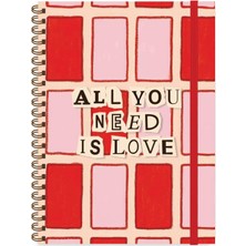 Keskin Color Keskin 16,5 x 22,5 Düz Spiralli Vibes Defter - Love