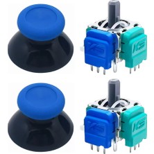 Pop Konsol Xbox One Motor Manyetik Analog 2+2 Set Mavi Topuz Hall Sensör Joystick Yedek Parça