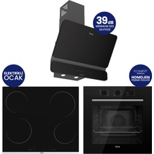 Ferre Silentart Amörtisörlü Elektrikli Siyah 3'lü Ankastre Set ( QBL62CS-MS261-D080-SA )