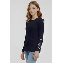 Modanino Kız Çocuk Bluz-Çiçek Nakışlı  12-16 Yaş 12542