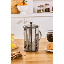 Feyza Design Şık Gri French Press 800 Ml, Kahve ve Çay Demleme Aracı