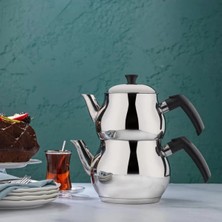 Feyza Design Paslanmaz Çelik Çaydanlık Takımı, 4 Parça, Şık ve Dayanıklı Tasarım