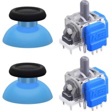 Pop Konsol PS5 Manyetik Motor 2+2 Set Mavi Analog Topuz Hall Sensör Playstation 5 Yedek Parça