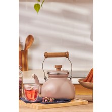 Feyza Design Emaye Demlik Vizon - Şık ve Dayanıklı Çay Demleme Seti