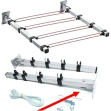 Özgürce Pratik ve Dayanıklı Duvara Monteli Çamaşır Askısı, Gri Renkli