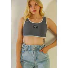 Kontrast Biyeli Crop Büstiyer