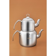 Feyza Design Devrilmez Maxi Boy Indüksiyon Çaydanlık Takımı, Şık ve Dayanıklı Kullanım