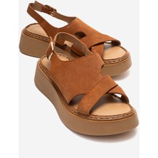 Luvi Vıen Taba Süet Hakiki Deri Kadın Sandalet