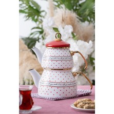 Feyza Design Emaye Çaydanlık Takımı, Şık ve Dayanıklı, Pratik Kullanım, Paslanmaz Çelik