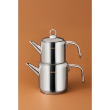 Feyza Design Indüksiyon Tabanlı Midi Boy Çaydanlık Takımı, Şık ve Kullanışlı Tasarım