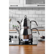 Feyza Design Indüksiyon Midi Çelik Çaydanlık, Şık ve Dayanıklı Tasarım