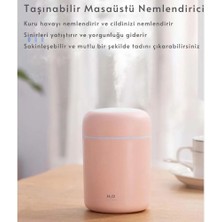 H2O Ultrasonik Buhar Makinesi 300ML Pembe Renkli Işıklı Mini Hava Nemlendirici Ev Araba İçin