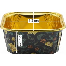 20 Adet Dikdörtgen & Kalın (Gold & Folyolu) Muffin Kağıt Kek Kapsülü - 6.3X11CM & Derinlik: 4cm