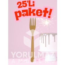 Yorulmaz Ambalaj Happy Party Gold Plastik Çatal 25’li – Tek Kullanımlık, Şık ve Dayanıklı Parti & Davet Çatalı ✨🥂