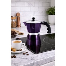 Feyza Design Mor Eclipse Serisi Mokapot ve 3 Fincan Takımı Seti