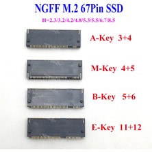 Gjobm.2 Konektörü 67 P A B E M Anahtar Ngff Arayüz Soketi SSD M.2 SSD Yuvası Ngff Soketi 4 Adetkarışık