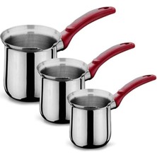 Feyza Design Paslanmaz Çelik Cezve Takımı, Şık ve Dayanıklı Kahve Seti