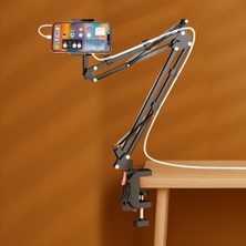 Skygo Hareketli Telefon Tutucunun Orjinal Modeli – 360° Döner Başlık, 2 Yönlü Kelepçe, Yatak Başlığı ve Masa Için Ayarlanabilir Uzun Kol Stand - Sadece Telefon Uyumlu | Ct3