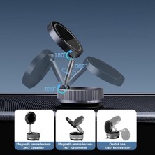 Skygo 360° Dönebilen Manyetik Telefon Tutucu, Vakumlu Araç Içi Montaj, Uyumlu