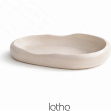 Lethe Studio Design Taş Görünümlü Düzensiz Form Beton Dekoratif Uzun Kase Tabak 25X15CM Takı & Anahtarlık Organizer, Sabunluk
