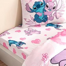 Skygo Lisanslı Lilo & Stitch Çizgi Film Karakteri Pamuk Nevresim Takımı, Çok Renkli, Tek Kişilik