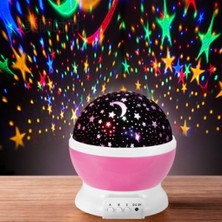 Hediye Filesi Star Master Renkli LED Gece Lambası Dönen Projeksiyon Özellikli Çocuk Odası İçin Masa Üstü