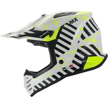 Sway Kask Fullface Alert Çocuk Kaskı Beyaz-Siyah-Neon Yeşil Xl