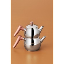 Feyza Design Frezya Indüksiyon Tabanlı Mini Çaydanlık Takımı Rose, Şıklık ve Fonksiyonellik