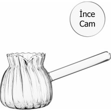 Feyza Design Şık Borasilikat Cam Lüx Cezve 450ML, Dayanıklı ve Şeffaf Tasarım