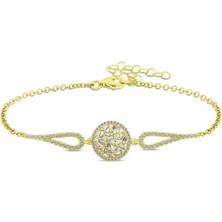 Özcömert Silver Gümüş Gold Baget Taşlı Bileklik