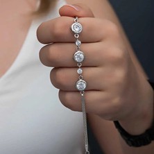 Özcömert Silver Gümüş Yuvarlak Taşlı Kadın Bileklik