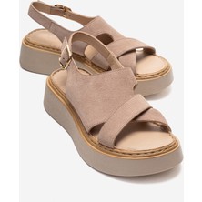 Luvi Vıen Bej Süet Hakiki Deri Kadın Sandalet