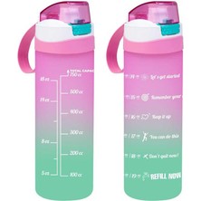 Hype Store Herevin 161670-161 Su Şişesi - Motivasyon Su Matarası - Plastik Renkli Suluk Pembe 750CC
