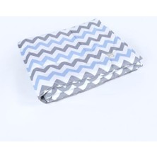 Skygo Bebek El Yapımı Yorgan Çarşaf ve Yastıklı Üçlü Set (Gri-Mavi)