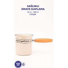 Feyza Design Emaye Cezve 500ML Ahşap Saplı, Şık ve Dayanıklı Evinize Şıklık Katın