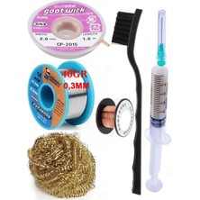 MHM Mechanic/ Lehim 40G 0,3mm Havya Ucu Temizleme Teli Lehim Toplama CP-2015 Emme Teli 2,0mm Lehimleme SET011