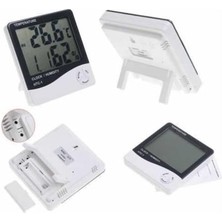 Skygo Bebek Odası Masaüstü Dijital Termometre Nem Ölçer Higrometre Saat