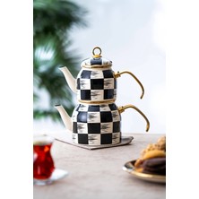 Feyza Design Mini Beyaz Emaye Çaydanlık Takımı, Şık ve Dayanıklı Tasarım