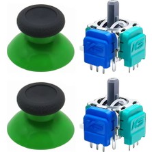 Pop Konsol Xbox One Motor Manyetik Analog 2+2 Set Yeşil Topuz Hall Sensör Joystick Yedek Parça