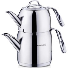 Feyza Design Paslanmaz Çaydanlık Takımı, Şık ve Dayanıklı, Pratik Kullanım, Set Halinde