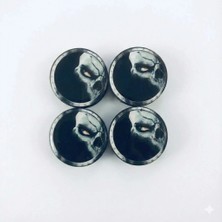 Universal Kuru Kafa Ghost Damla Geçme Jant Göbek Kapağı 4’lü Set 55/58MM Siyah