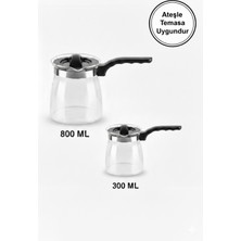 Feyza Design Pratik Cezve ve Demlik Seti, Süzgeçli Kapaklı, 2'li, 300ML ve 800ML