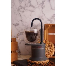 Feyza Design Bologna Açık Moka Pot, Şık Gri Renk, Dayanıklı ve Kullanışlı Tasarım